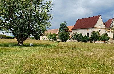 Bílá lavička