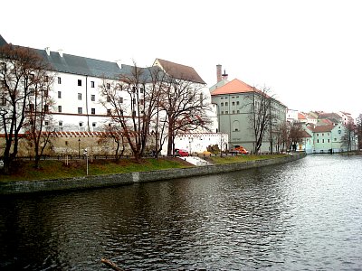 Písek. Řeka Otava a hrad